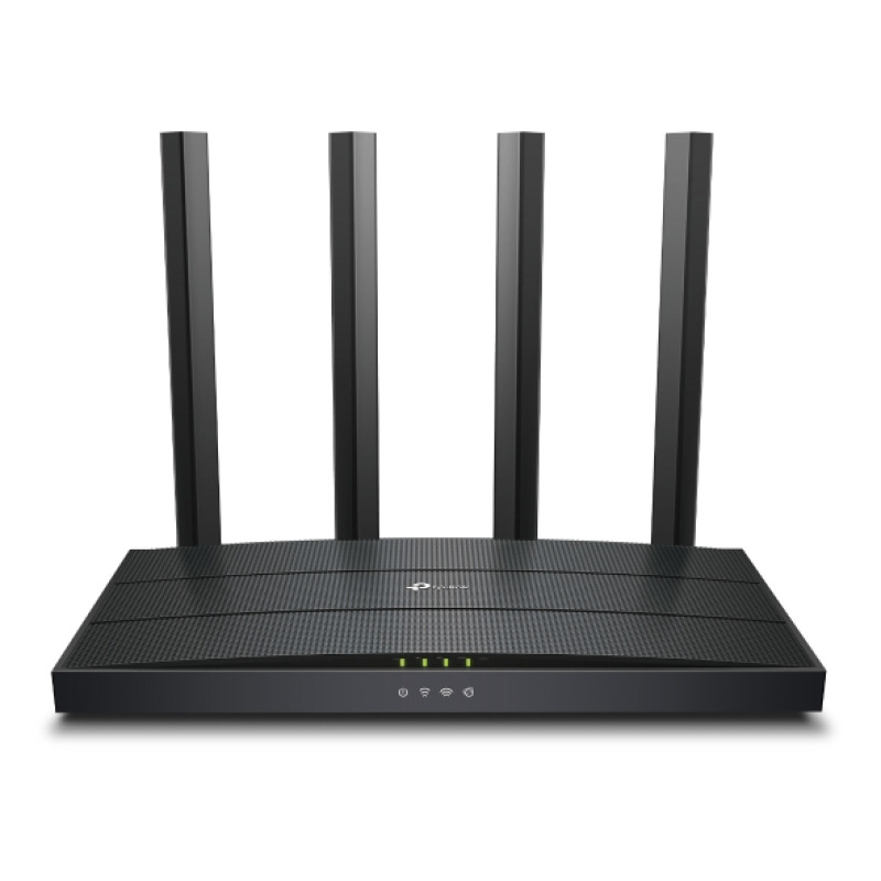 Router WiFi 6 AX 1500Mbps / MUMIMO 2X2 y OFDMA / 1 Puerto WAN 10/100/1000 Mbps / 3 Puertos LAN 10/100/1000 Mbps / 4 Antenas / Conexión Inalámbrica OneMesh